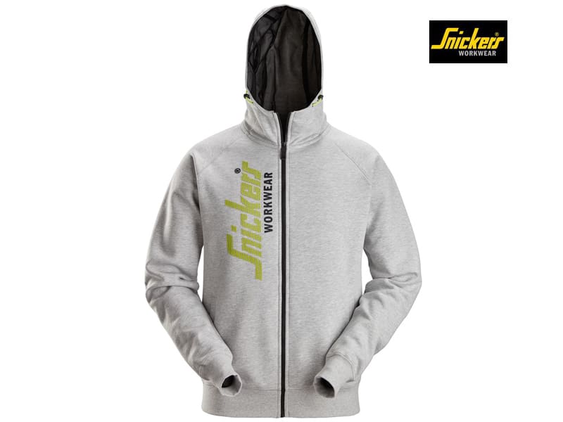 Snickers-2846-logo-full-zip-hoodie-Grey Melange_2800