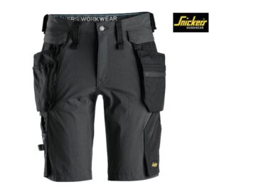 Snickers-6108-Litework-Korte-Werkbroek+met-afneembare-Holsterzakken_staalgrijs-zwart_5804
