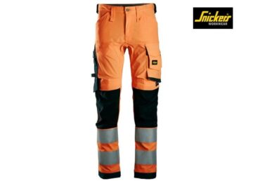Snickers-6343-High-Vis-Klasse 2-Stretch-Werkbroek_5504-High-Vis-Orange-Black-Voorkant