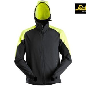 Snickers-8025-Neon-Hoodie-met-Rits-Front_Black-Neon-Yellow-0467