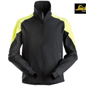 Snickers-8028-FlexiWork-Neon-Jack_0467-Black-Neon-Yellow-Voorkant