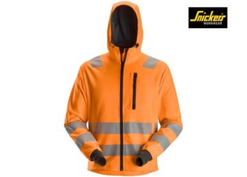 Snickers-8039-AllroundWork-High-Vis-Hoodie-met rits-Klasse 2:3-5500-High-Vis-Orange-Voorkant