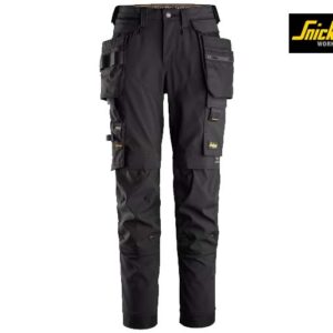 Snickers-6775-AllroundWork-4-way-Stretch-Dames-Werkbroek-met-Afneembare-Holsterzakken_0404-Black-Black-Voorkant