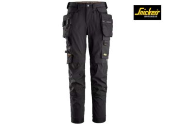 Snickers-6775-AllroundWork-4-way-Stretch-Dames-Werkbroek-met-Afneembare-Holsterzakken_0404-Black-Black-Voorkant