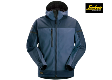 Snickers-1226-AllroundWork, Softshell Stretch Jack met Capuchon_9596-Navy:Dark Navy-Voorkant