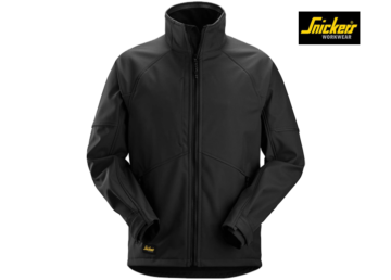 Snickers-1258-AllroundWork, Softshell Jack_0404-Black-Voorkant