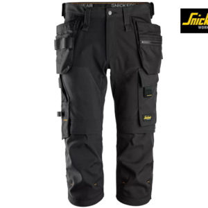 Snickers-6178-AllroundWork, 4-Weg Stretch Pirate Werkbroek met Holsterzakken_0404-Black:Black-Voorkant