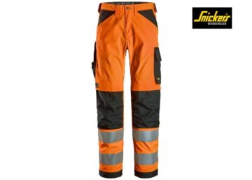 Snickers-6338-High-Vis Werkbroek, Klasse 2_5504-High Vis Orange:Black-Voorkant