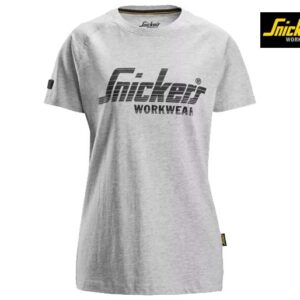 Snickers-2597-Dames-Logo-T-shirt_Grey Melange-2800-Voorkant